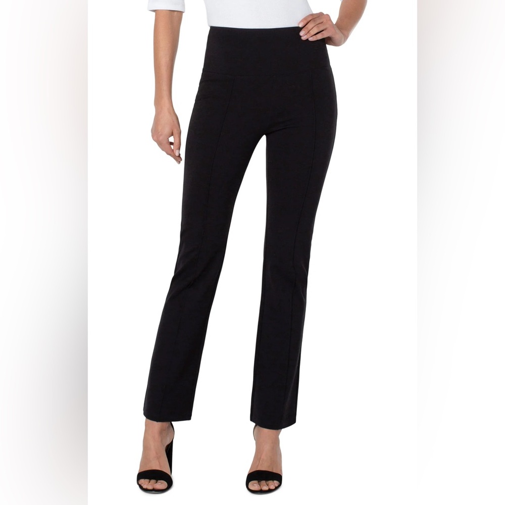 PEARL PINTUCK SEAM FLARE, BLACK, Large, Tummy Control,